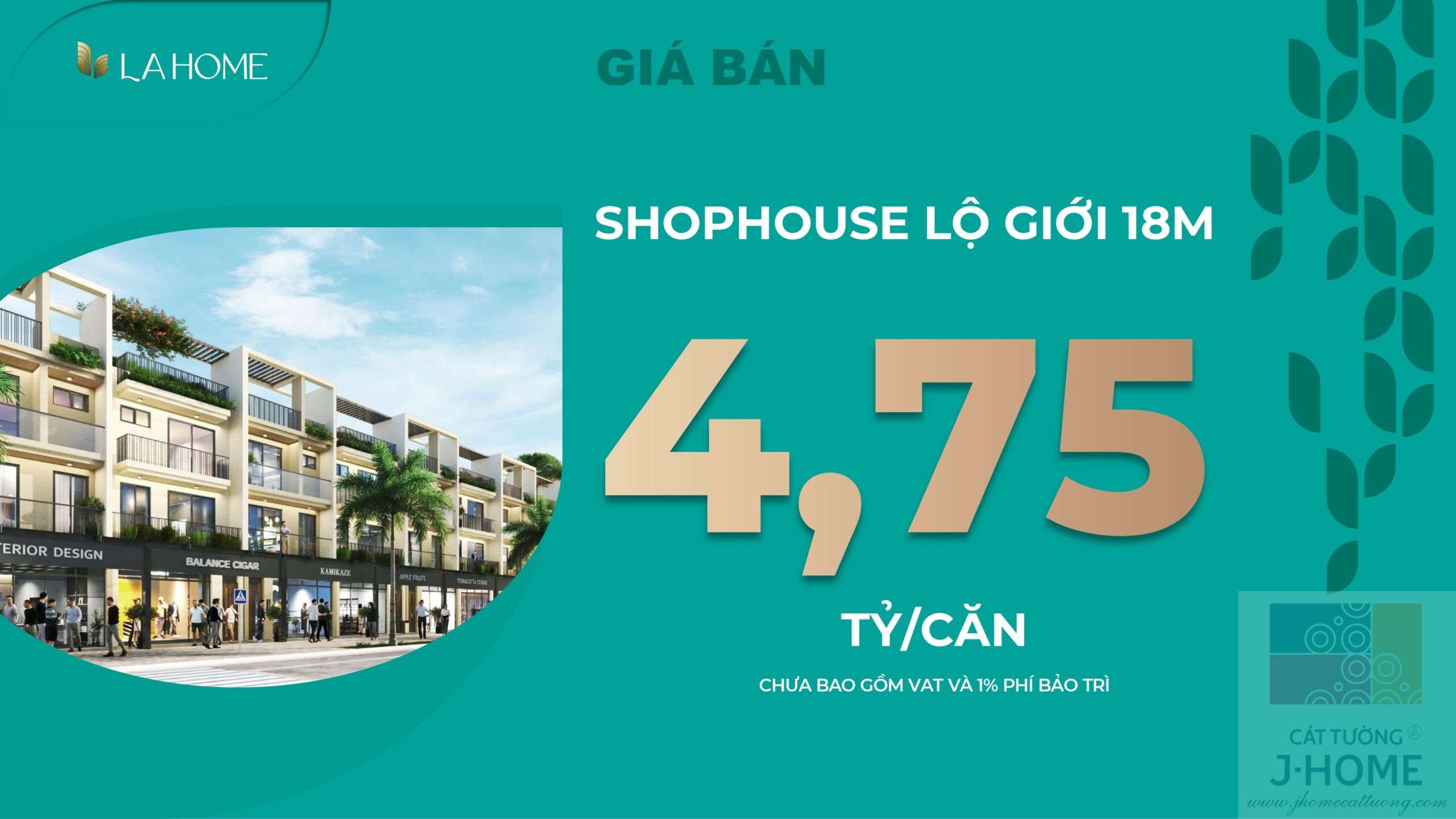 Giá Bán Chạm đáy Shophouse La Home Long An Lộ Giới 18m