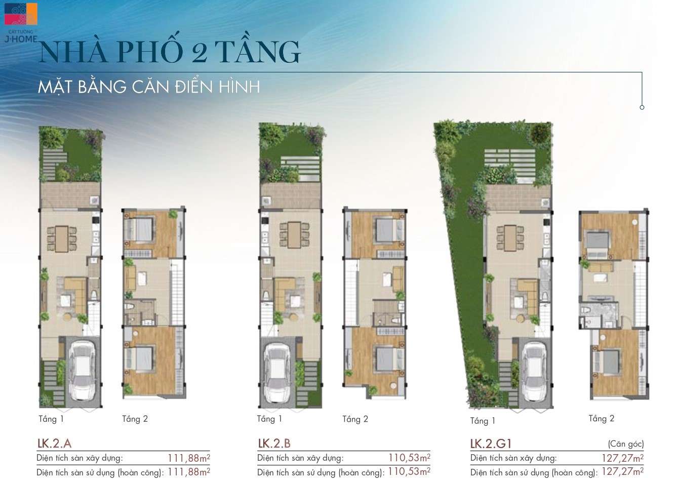 Mặt Bằng Nhà Phố 2 Tầng Cát Tường J Home