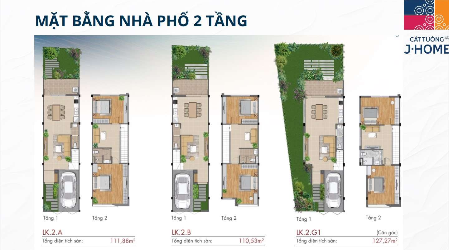 Mặt Bằng Nhà Phố 2 Tầng Tại Cát Tường J-home