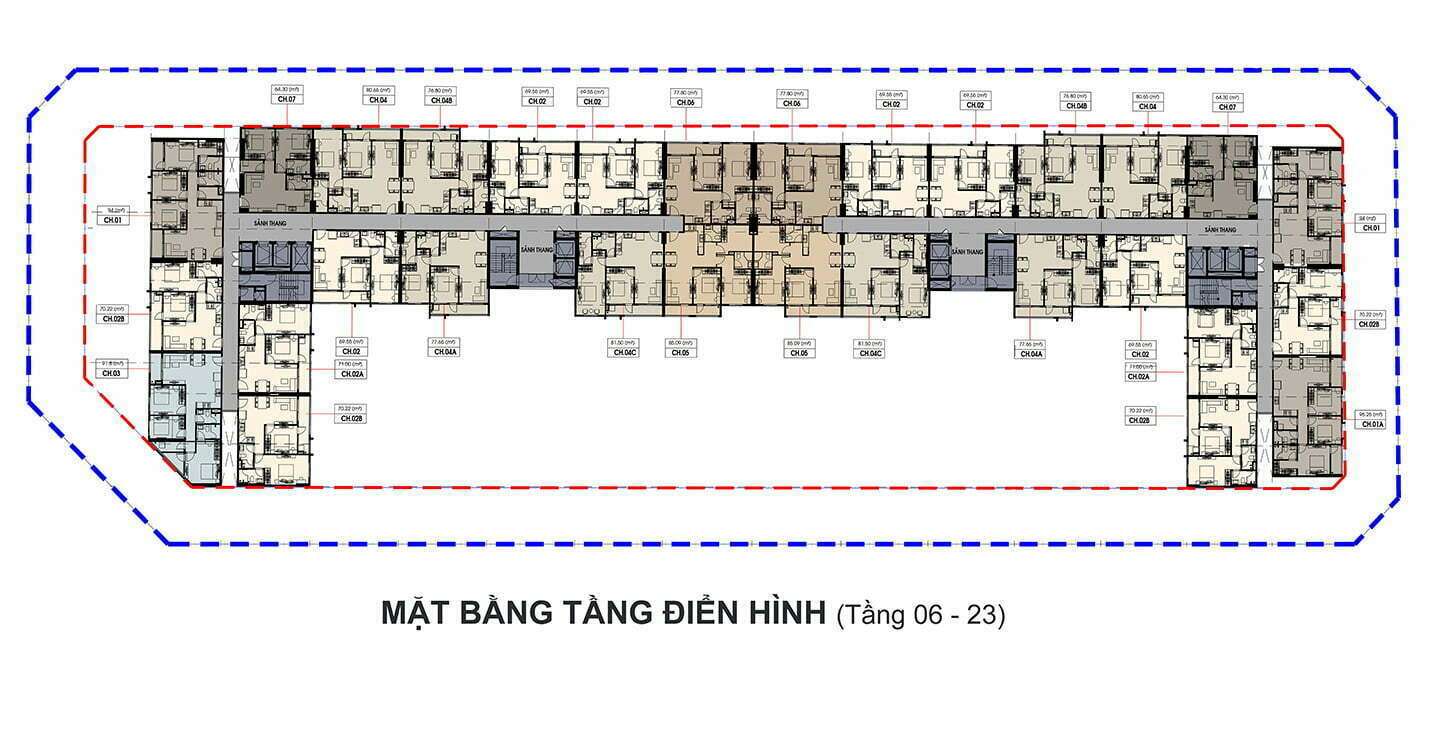 mặt bằng điển hình dự án emera